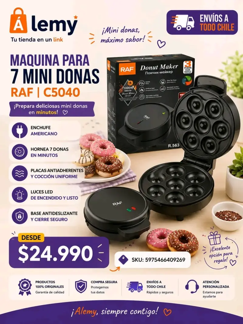 Máquina para 7 mini donas RAF C5040