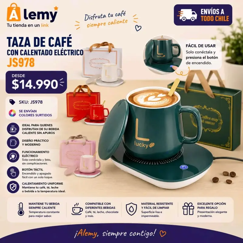 Taza de café con calentador eléctrico Lucky