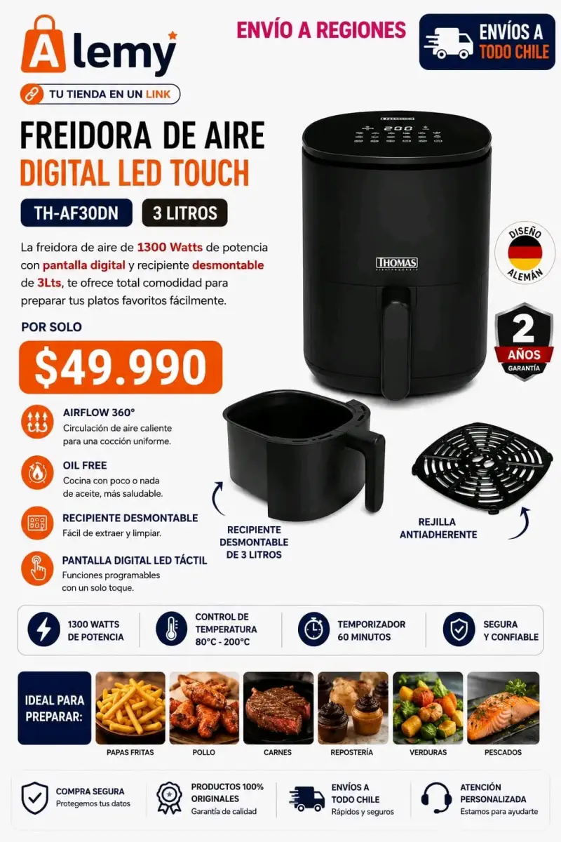Freidora de Aire Thomas Digital LED 3L