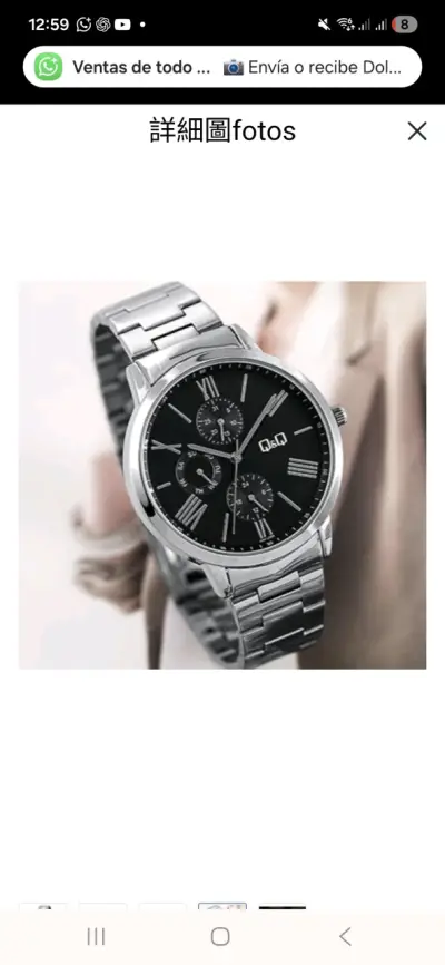 Reloj análogo Q&Q negro y plateado - miniatura 3