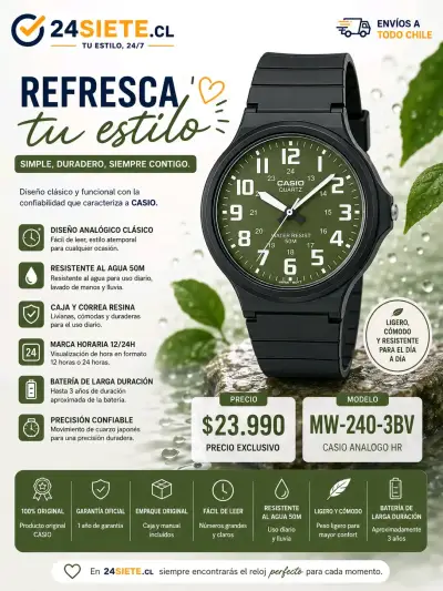 Reloj Casio Analógico Resistente al Agua - miniatura 1