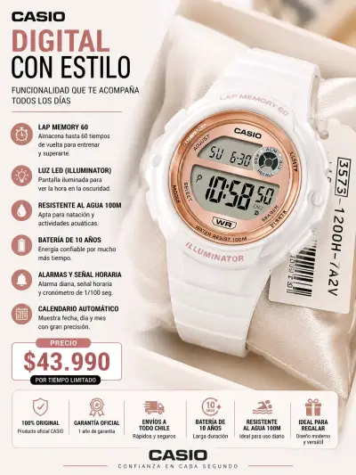 Reloj digital Casio resistente al agua - miniatura 1