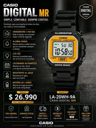 Reloj Casio Digital MR resistente al agua - miniatura 1