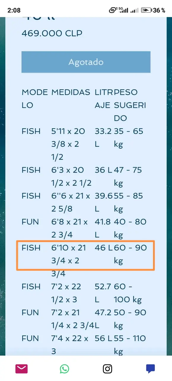 Tabla de surf Torq Fish 6'10" - 2