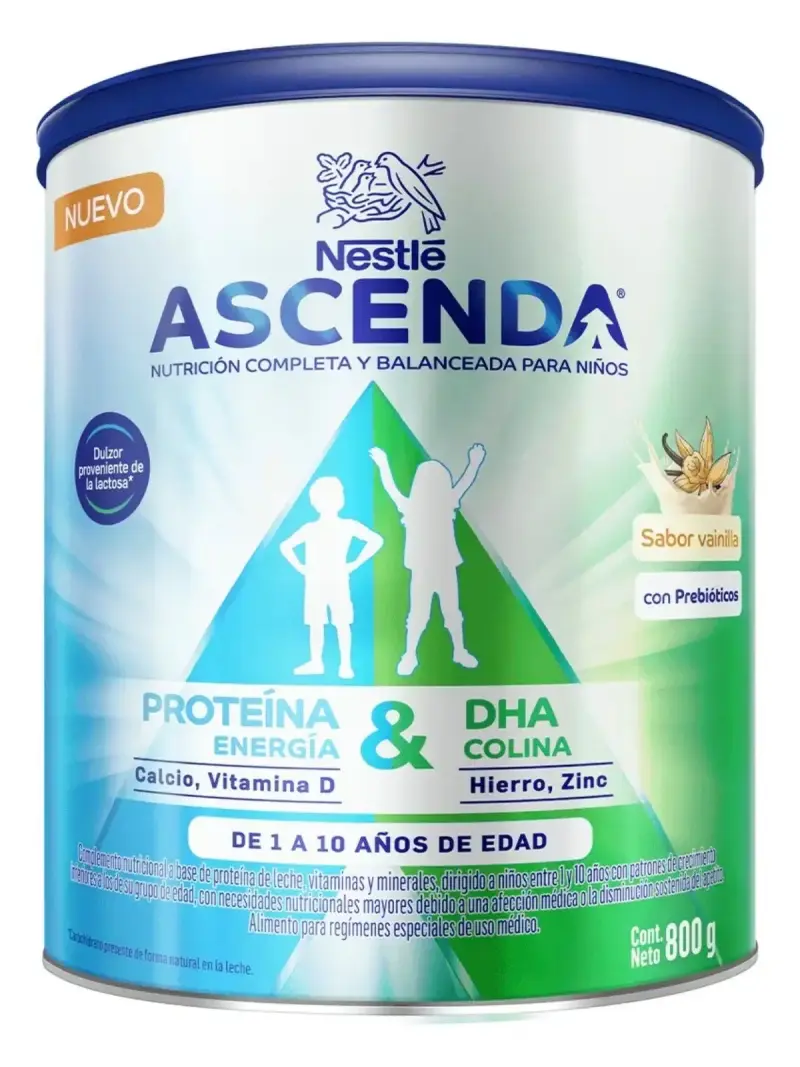 Leche en polvo Nestlé Ascenda sabor vainilla 800g