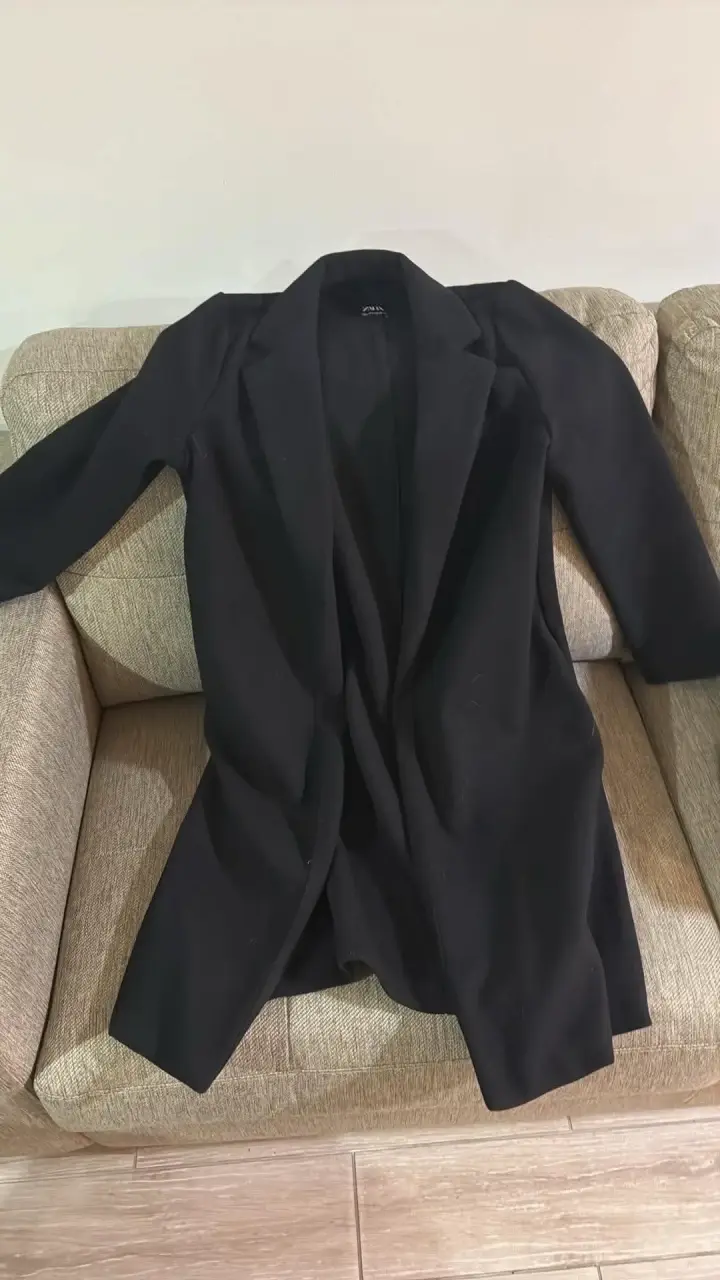 Abrigo de paño Zara negro elegante para mujer - 1