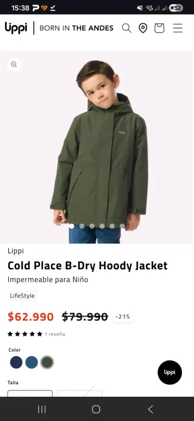 Chaqueta impermeable para niño Lippi verde - miniatura 3
