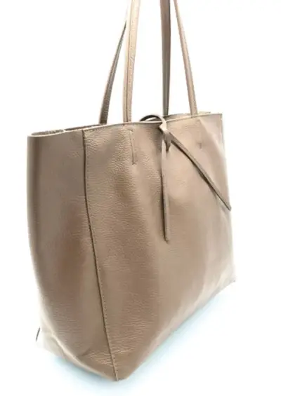 Bolso tote de cuero italiano color tabaco elegante - miniatura 3