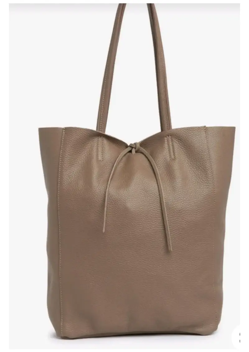 Bolso tote de cuero italiano color tabaco elegante - 4