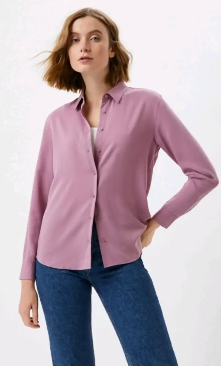 Blusa rosa manga larga para mujer UNIQLO - 2