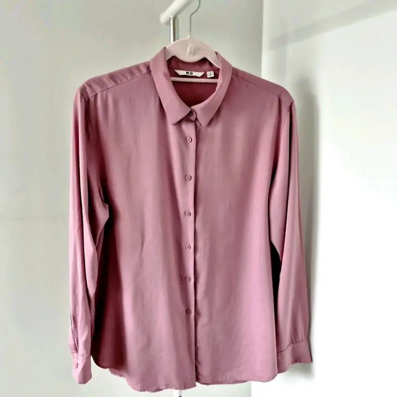 Blusa rosa manga larga para mujer UNIQLO - 4