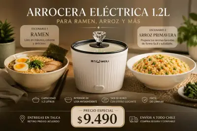 Olla eléctrica Weili con tapa de vidrio - miniatura 3