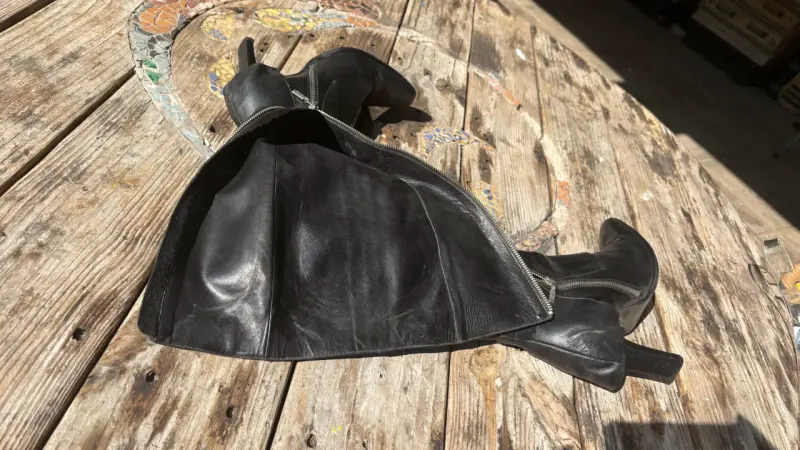 Botas de cuero negras con tacón alto - 3
