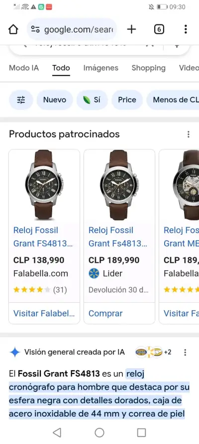 Reloj Fossil fs4813 de cuero marrón clásico - miniatura 5