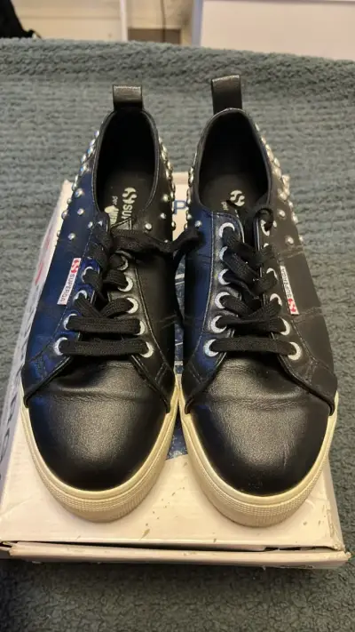 Zapatillas negras Superga con tachas - miniatura 1