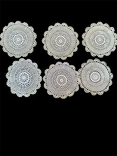 Set de 6 tapetes de crochet blanco - miniatura 1