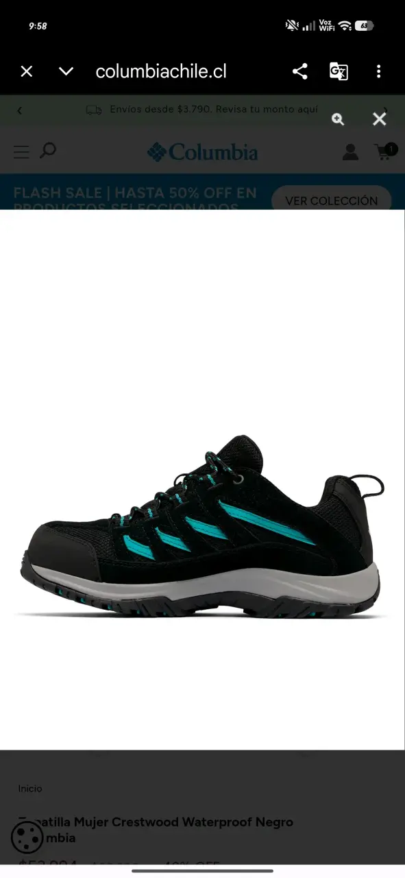 Zapatillas Columbia Crestwood Waterproof Mujer - 1