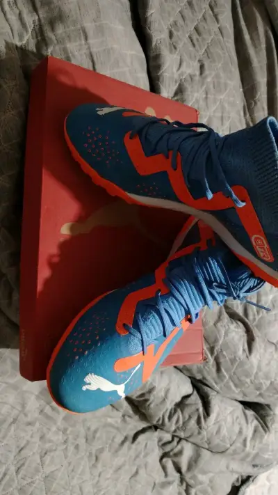 Zapatillas deportivas Puma azul y naranja - miniatura 2