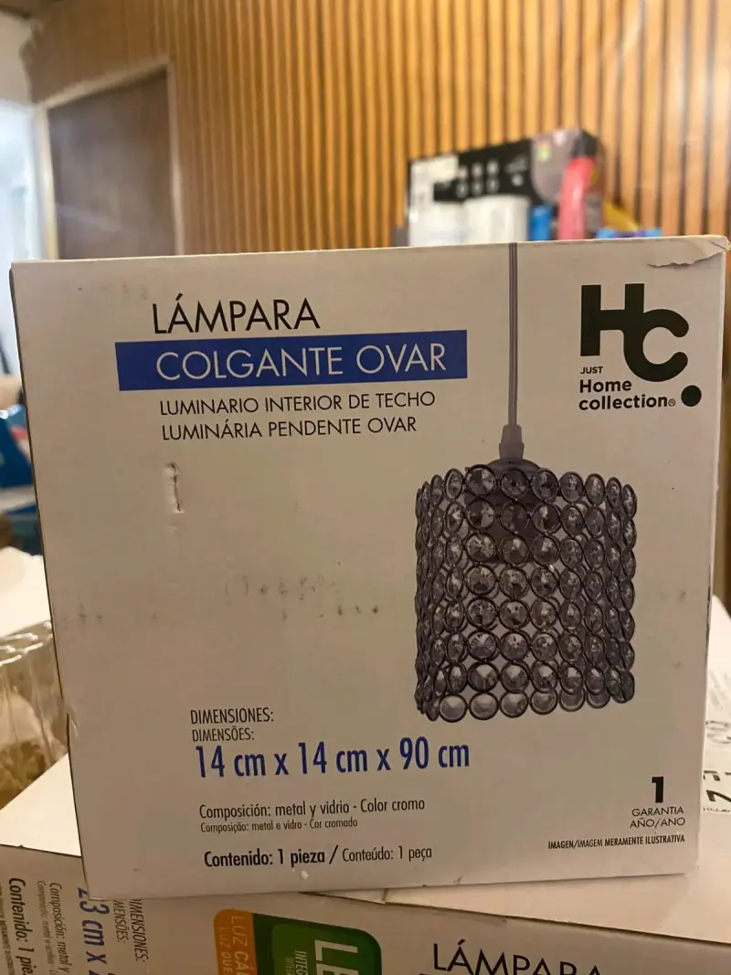 Lámpara colgante Ovar de techo cromada