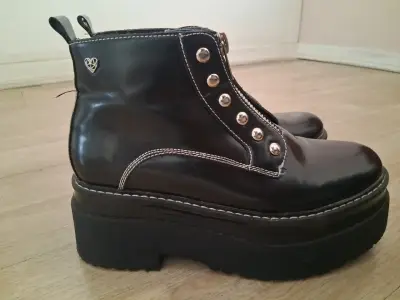 Botines negros plataforma Cmoran talla 39 - miniatura 2