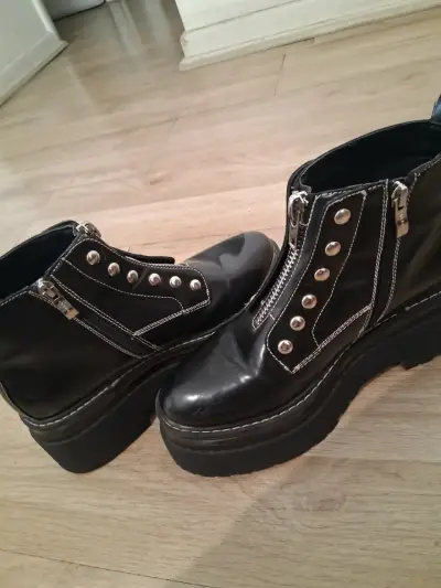 Botines negros plataforma Cmoran talla 39 - miniatura 5