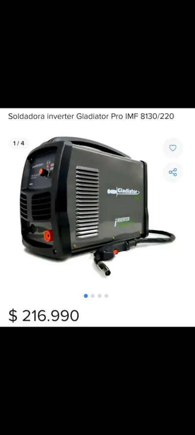 Soldadora Inverter Gladiator IMF 8130/220 - miniatura 2