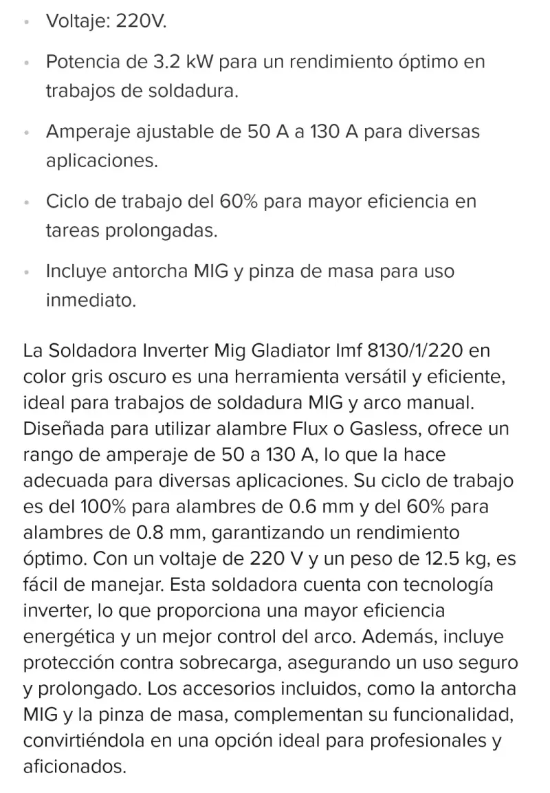 Soldadora Inverter Gladiator IMF 8130/220 - 3