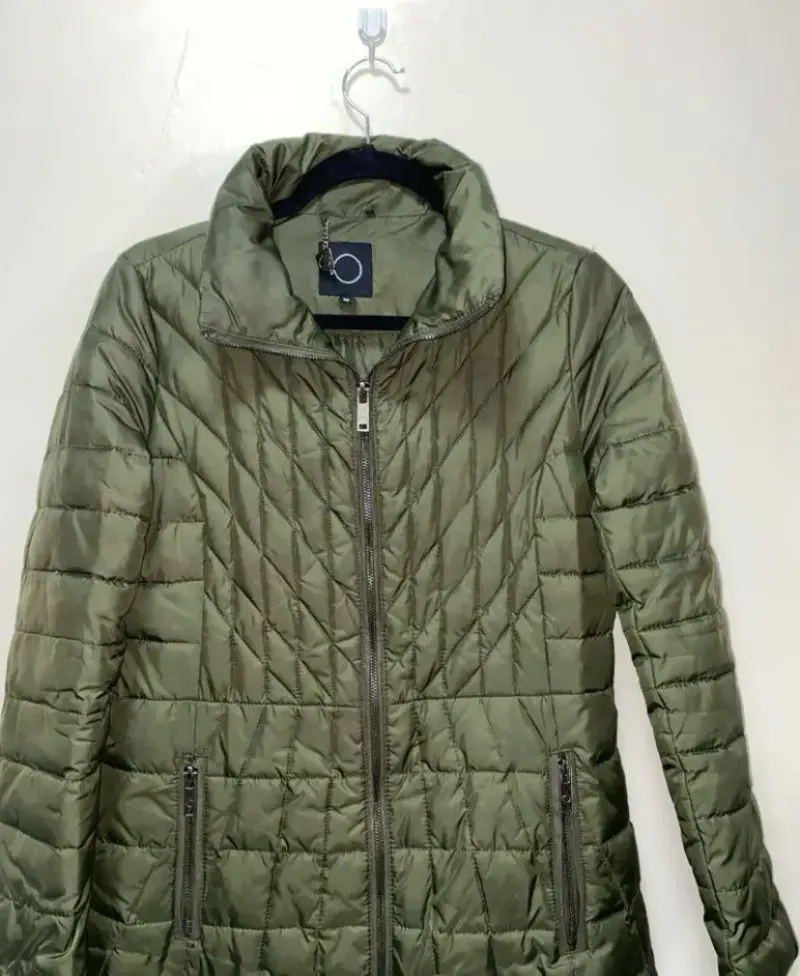 Abrigo acolchado verde para mujer IO - 3