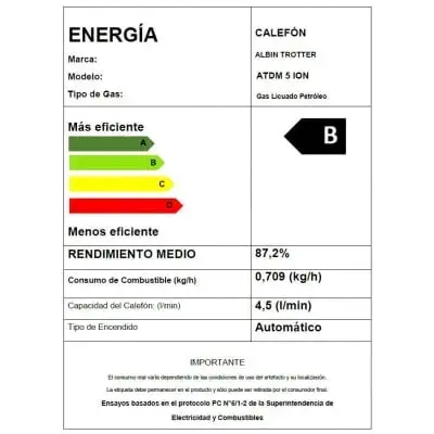 Calefón a gas Albin Trotter eficiente - 3