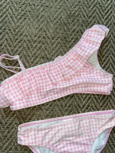 Bikini de cuadros rosados para mujer talla 6 - miniatura 2