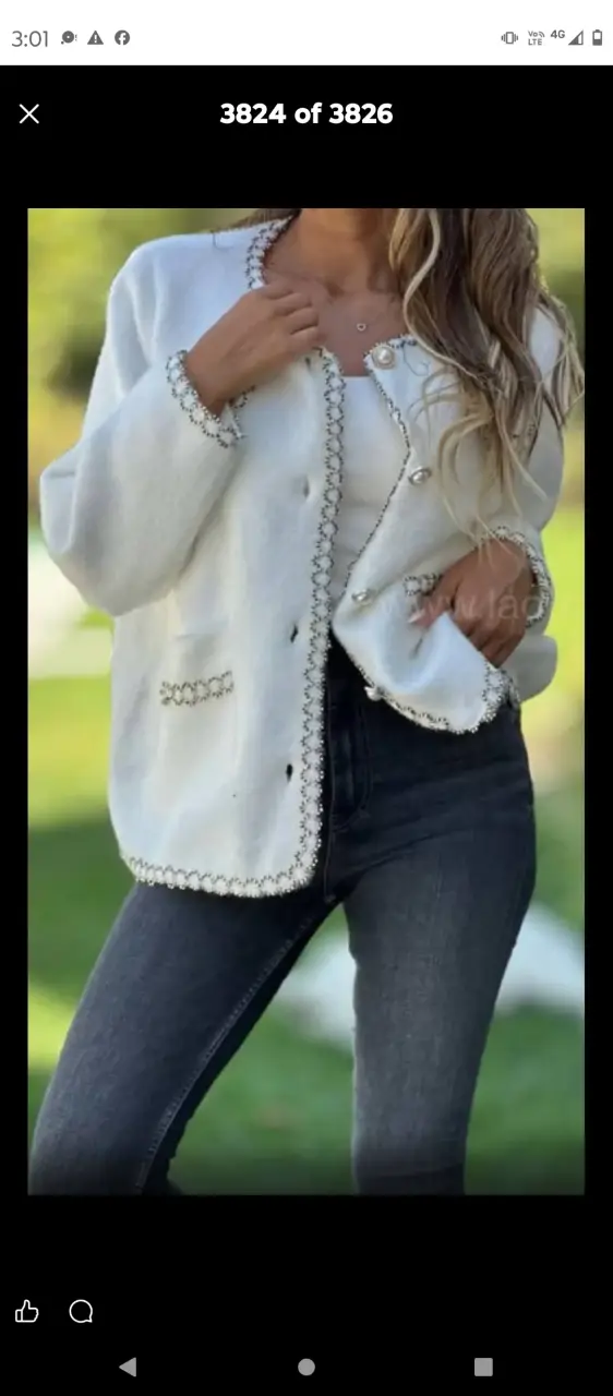 Chaqueta blanca con detalles bordados