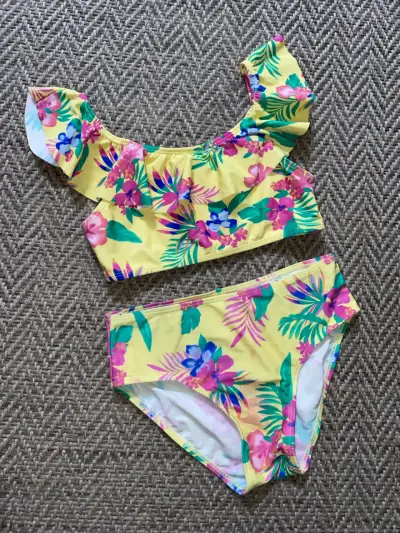 Bikini floral amarillo niña talla 8 - miniatura 1