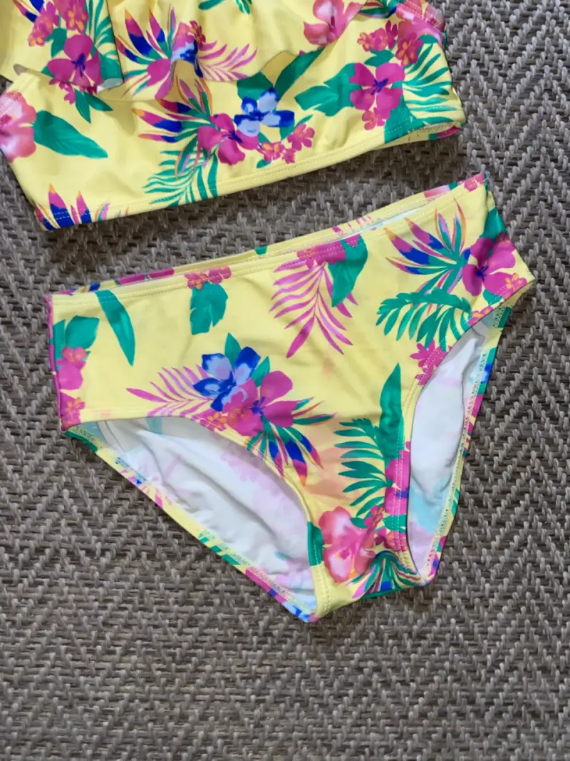Bikini floral amarillo niña talla 8 - 2