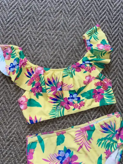 Bikini floral amarillo niña talla 8 - miniatura 3