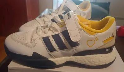Zapatillas Adidas Forum Low blancas y amarillas - miniatura 3