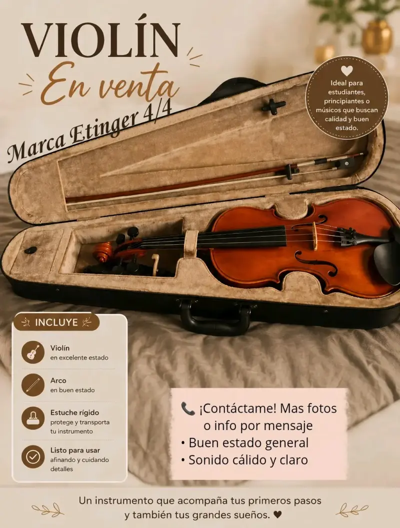Violín 4/4 marca Etinger en venta