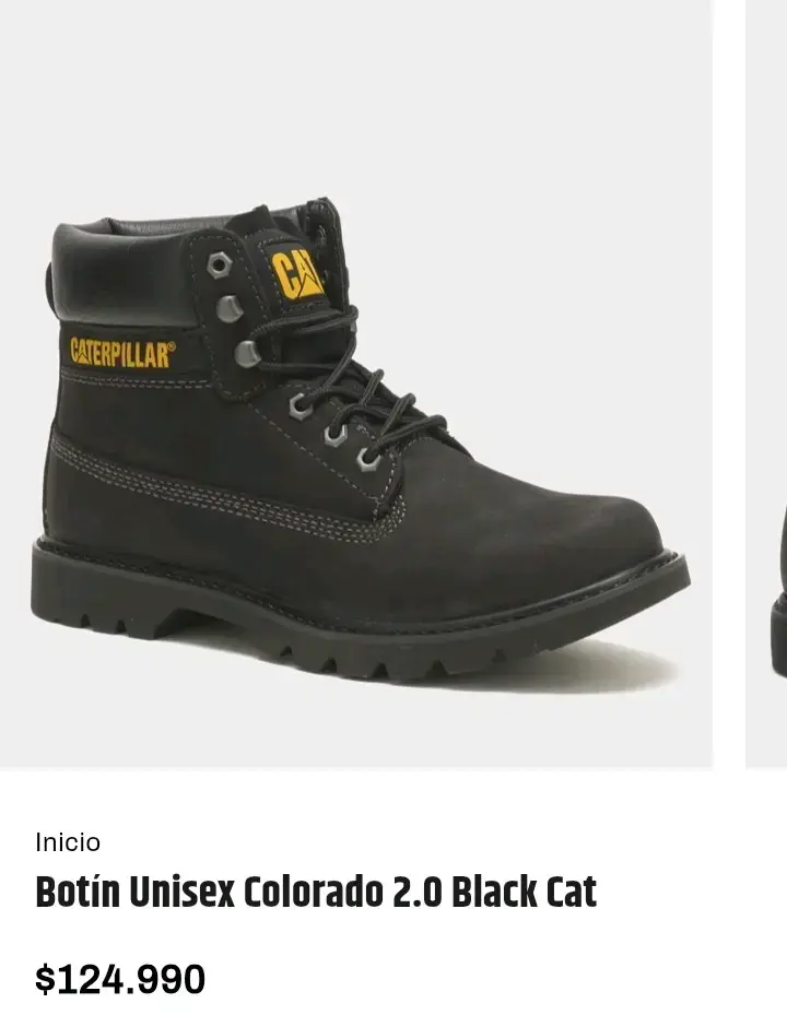 Botines Caterpillar Colorado 2.0 Unisex Negros