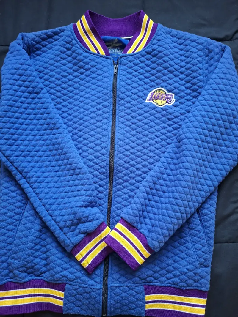 Chaqueta azul Lakers estilo varsity - 1