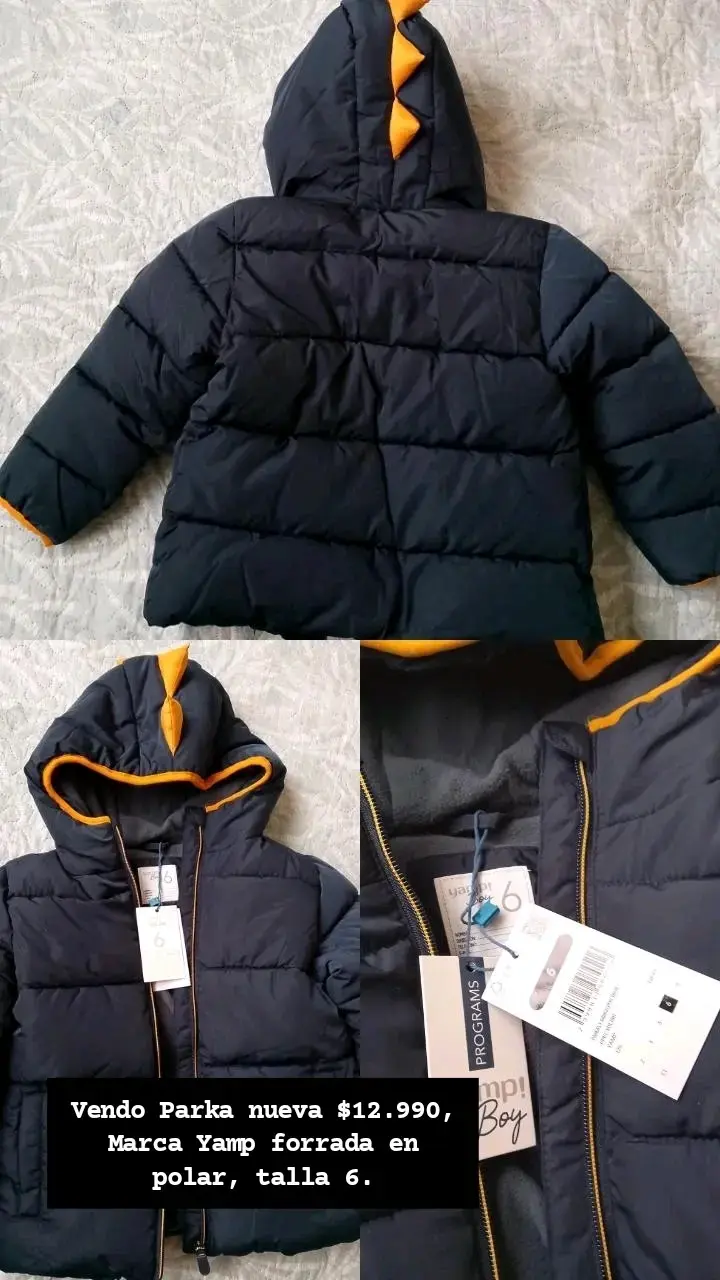 Parka infantil Yamp azul con capucha