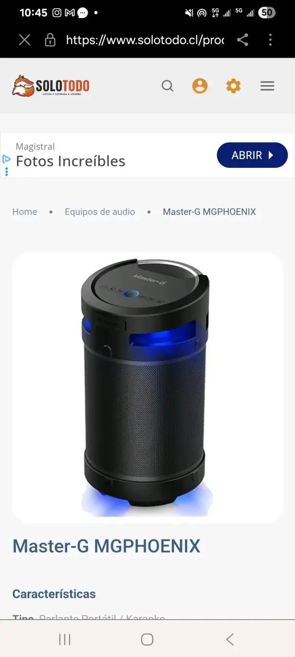 Parlante Bluetooth Master-G 5.25'' TWS - 5