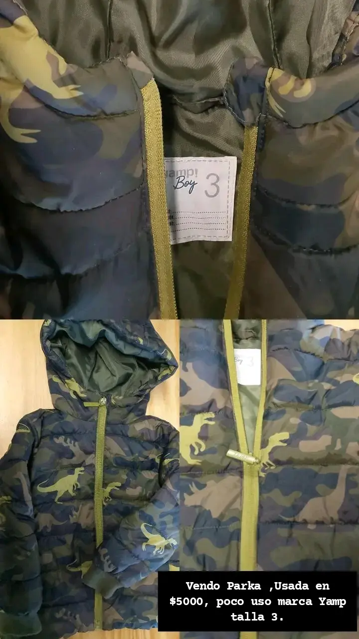 Parka camuflada para niño Yamp talla 3 - 1