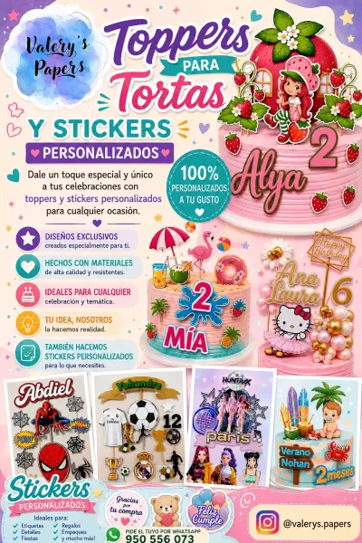 Toppers y stickers personalizados para tortas - miniatura 1