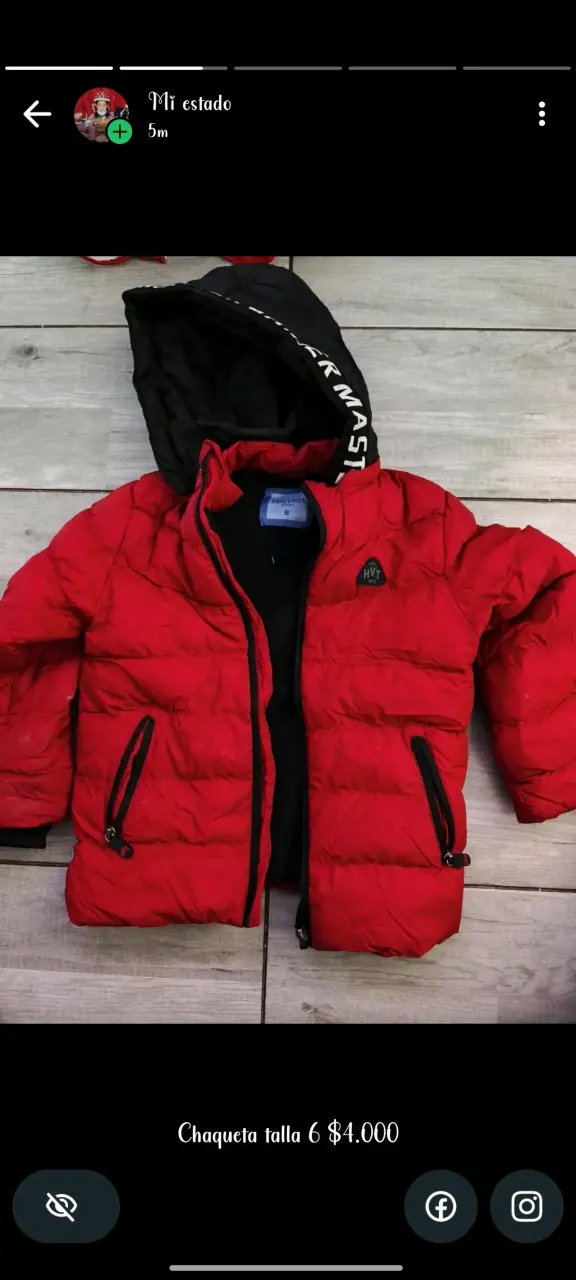 Chaqueta roja para niño talla 6