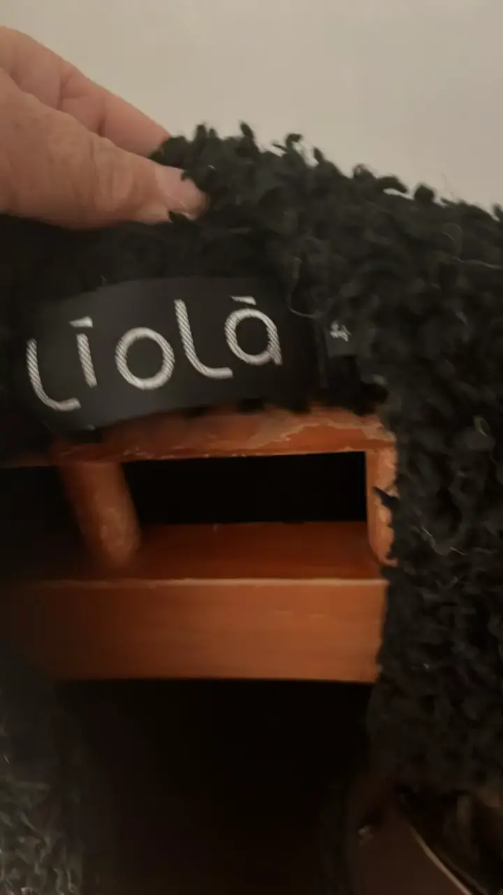 Abrigo de lana negro con forro de piel - 2