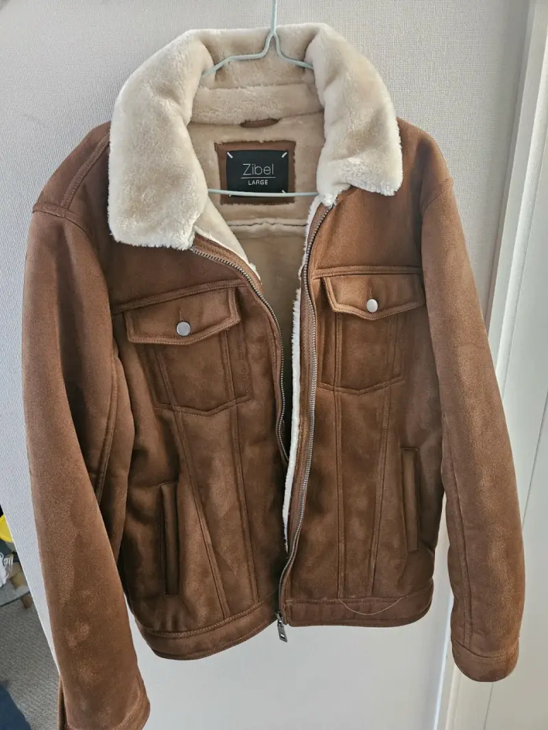 Chaqueta de gamuza marrón con forro Zibel - 1