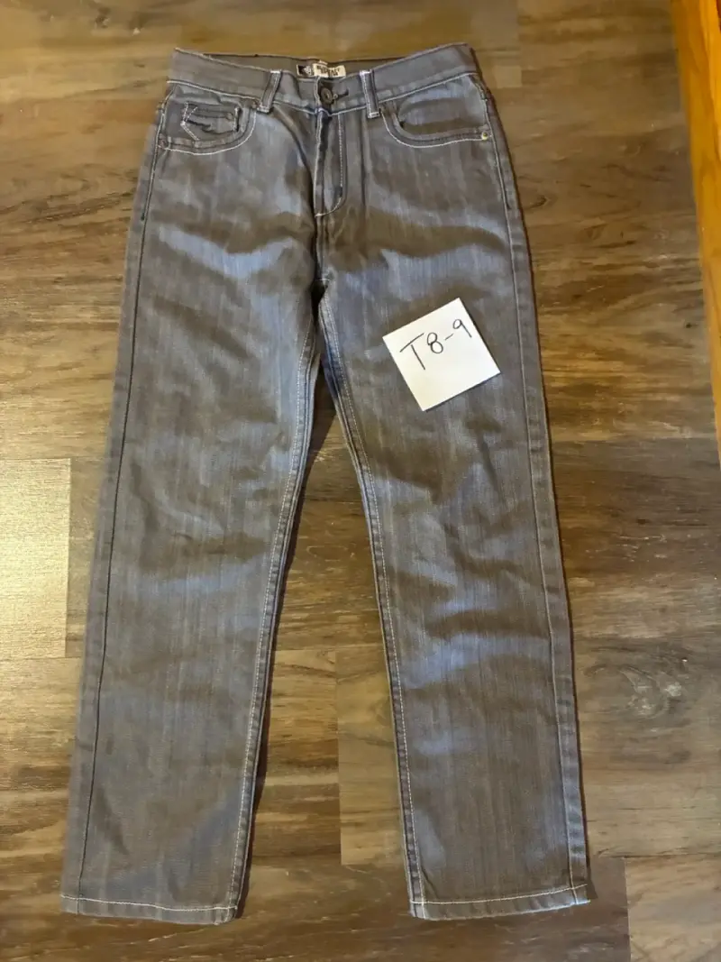Jeans gris de mezclilla niño talla 8-9 - 1