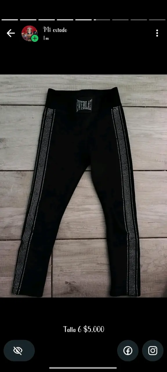 Leggings Everlast negros con detalles brillantes