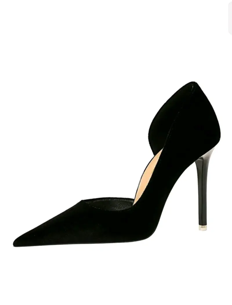 Tacones negros elegantes de punta fina talla 37 - 2