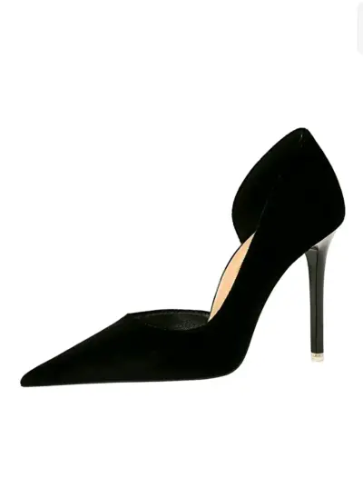 Tacones negros elegantes de punta fina talla 37 - miniatura 2