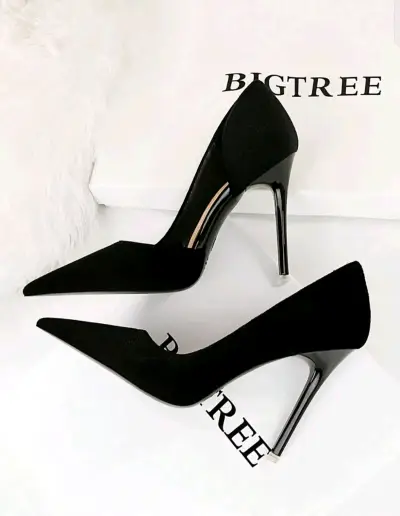 Tacones negros elegantes de punta fina talla 37 - miniatura 3